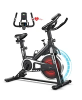 Sugift Indoor Silent Belt Drive Adjustable Resistance Cycling Stationary Bike White