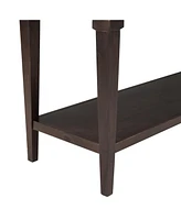 Classic Retro Console Table – 3 Drawer Entryway with Open Bottom Shelf and Easy Assembly