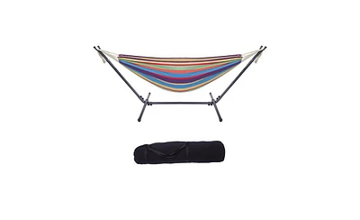 Slickblue Complete Hammock Set Relaxing Outdoor Hanging Bed with Accessories for Comfort