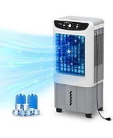 Lalahoo Evaporative Air Cooler 4000CFM with 9.5 Gallon Water Tank Swamp Cooler Portable Cooling Fan Ice Box 3 Wind Speeds 120°Oscillation for Out