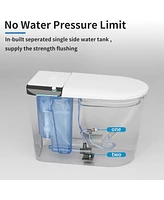 Lalahoo Luxury Smart Toilet with Built in Tank, Warm Water Sprayer and Dryer, Foot Sensor Operation, Built-in aromatherapy system, Heated Bidet Seat a