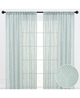 Chanasya Premium Quatrefoil Voile Sheer Curtains - 2-Panel Light Filtering for Living Room, Bedroom