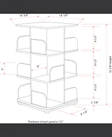 Kings Brand Furniture 3-Tier Revolving Bookcase Bookshelf, Media Storage Cabinet, Natural