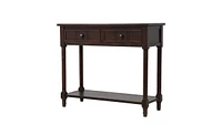 Slickblue Series Console Table Traditional Design with Two Drawers and Bottom Shelf