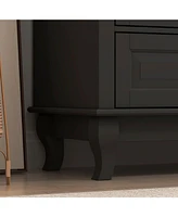Homsee 9-Drawer Gray Wood Dresser Bedroom Storage Cabinet Modern Style