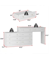 Homsee 12-Drawer Storage Organizer with Rotatable Table, Crystal Handles