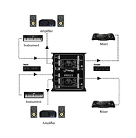 Pyle Premium Dual Direct Injection Audio Box with 1/4" Instrument to Balanced & Unbalanced Xlr