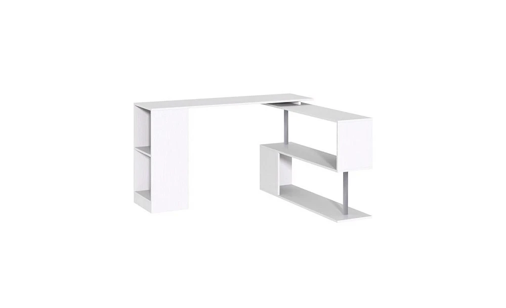 Slickblue White L-Shaped Computer Desk – Modern and Functional