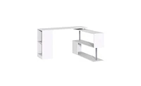 Slickblue White L-Shaped Computer Desk – Modern and Functional