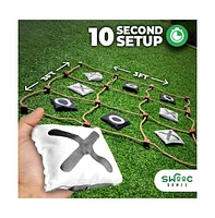 Swooc Games - Giant Tic Tac Toe Outdoor Game | 3ft x 3ft | Instant Setup, No Assembly | Bean Bag Toss Outdoor Games For Kids 8