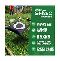 Swooc Games - Giant Tic Tac Toe Outdoor Game | 3ft x 3ft | Instant Setup, No Assembly | Bean Bag Toss Outdoor Games For Kids 8