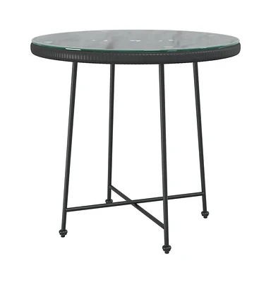 vidaXL Dining Table 31.5" Tempered Glass and Steel