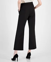 T Tahari Women's Solid-Color Split-Hem Wide-Leg Pants