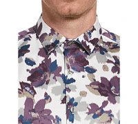 Perry Ellis Men's Long Sleeve Button-Front Floral Shirt