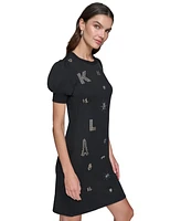 Karl Lagerfeld Paris Women's Embellished-Logo Dress