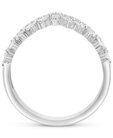 Effy Diamond Round & Baguette Chevron Ring (1/3 ct. t.w.) in 14K White Gold