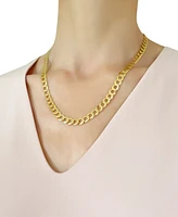 20" Open Curb Link Chain Necklace (7mm) in Solid 14k Gold