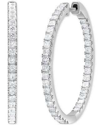 Diamond Princess In & Out Hoop Earrings (2 ct. t.w.) in 14k White Gold