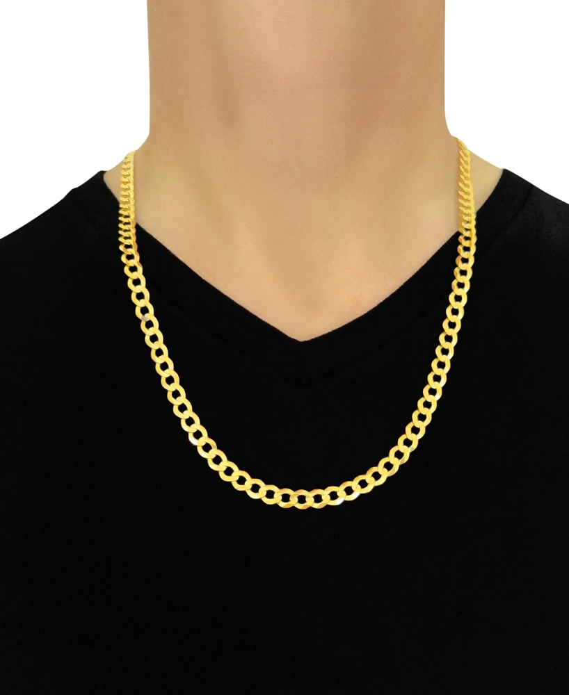 26" Open Curb Link Chain Necklace (7mm) in Solid 14k Gold