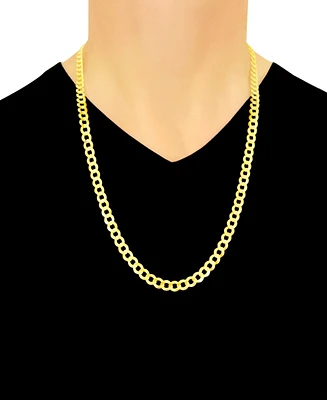 28" Open Curb Link Chain Necklace (7mm) in Solid 14k Gold