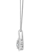 Diamond Halo Cluster 18" Pendant Necklace (1/2 ct. t.w.) in 14k White Gold