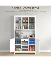 Homcom Kitchen Buffet Hutch Pantry Storage Cabinet,