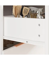 Homsee 6-Drawers White Paint Dresser Vanity Cabinet Organizer