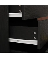 Homsee 5-Drawer White Wood Storage Cabinet Organizer W/Metal Leg