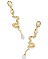 Kendra Scott Mother-of-Pearl & Cultured Freshwater Pearl Snake Linear Drop Earrings