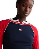 Tommy Jeans Women's Colorblocked Logo Long-Sleeve T-Shirt