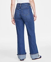 On 34th Women's Denim Tinted Cuffed Wide-Leg Jeans, Exclusively at Macy's