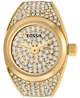 Fossil Women's Watch Ring Three-Hand Gold-Tone Stainless Steel Watch, 15mm