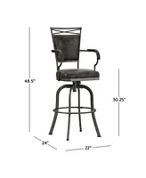 Hillsdale 48.5" Metal Bridgetown Bar Height Swivel Stool