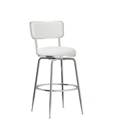 Hillsdale 41.25" Metal and Upholstered Baltimore Swivel Bar Height Stool