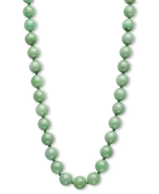 Dyed Green Jade Knotted Bead All-Around 18" Collar Necklace