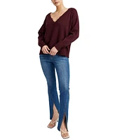 En Saison Women's V-Neck Long-Sleeve Sweater