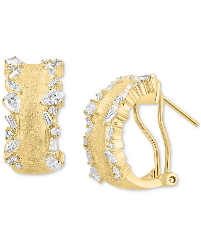 Effy Diamond Multi-Cut Scattered Small Hoop Earrings (1 ct. t.w.) in 14k Gold, 0.75"