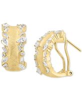 Effy Diamond Multi-Cut Scattered Small Hoop Earrings (1 ct. t.w.) in 14k Gold, 0.75"