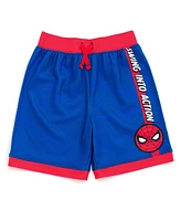 Marvel Toddler Boys Spider-Man Miles Morales Mesh Jersey Tank Top Shirt and Basketball Shorts to