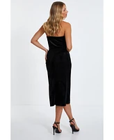 Quiz Women's Velvet Strapless Midi Dress