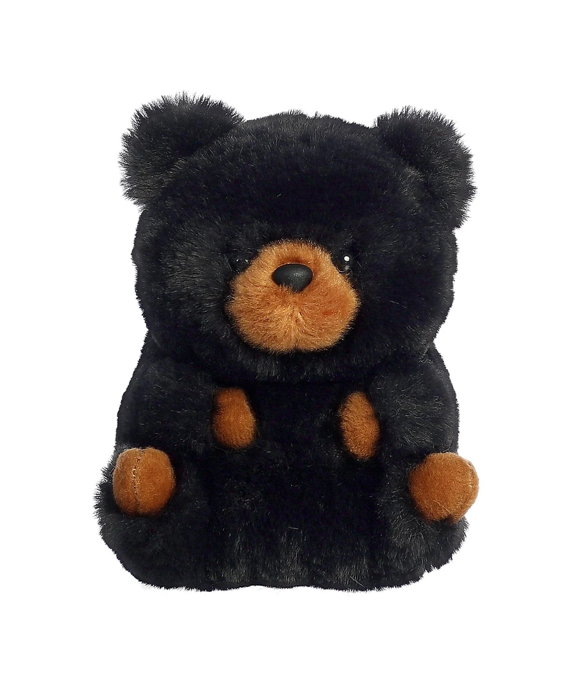 Aurora Mini Cuddles Black Bear Rolly Pet Round Plush Toy Black 5"