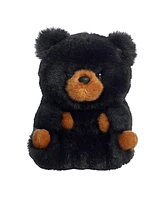 Aurora Mini Cuddles Black Bear Rolly Pet Round Plush Toy Black 5"