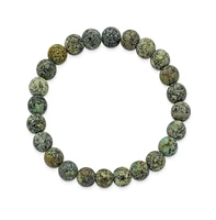 Chisel 8mm African Pine Agate Beaded Stretch Bracelet