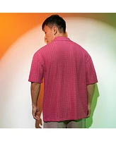 Campus Sutra Men's Striped Fringe Shirt