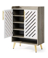 Tribesigns Shoe Cabinet with Doors, 6