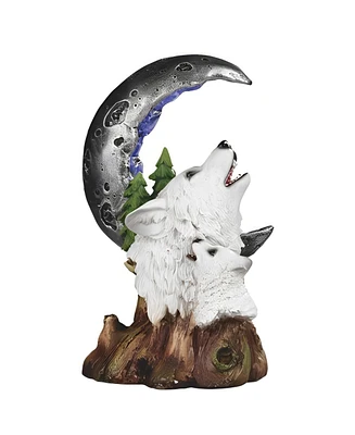 Fc Design 7.75"H Led Wolf Hawling on Moon Figurine Decoration Home Decor Perfect Gift for House Warming, Holidays and Birthdays