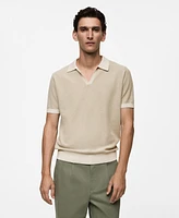 Mango Men's Contrasting Trims Structured Polo Shirt