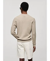 Mango Men's Ribbed Cotton Knitted Sweater