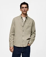 Mango Men's Pocket Denim Overshirt