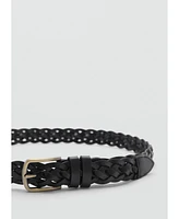 Mango Men's Braided Leather Belt